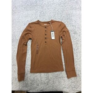 Alpine Design Womens Peak Duofold Henley Caramel Latte Brown ADW24205 XS NEW